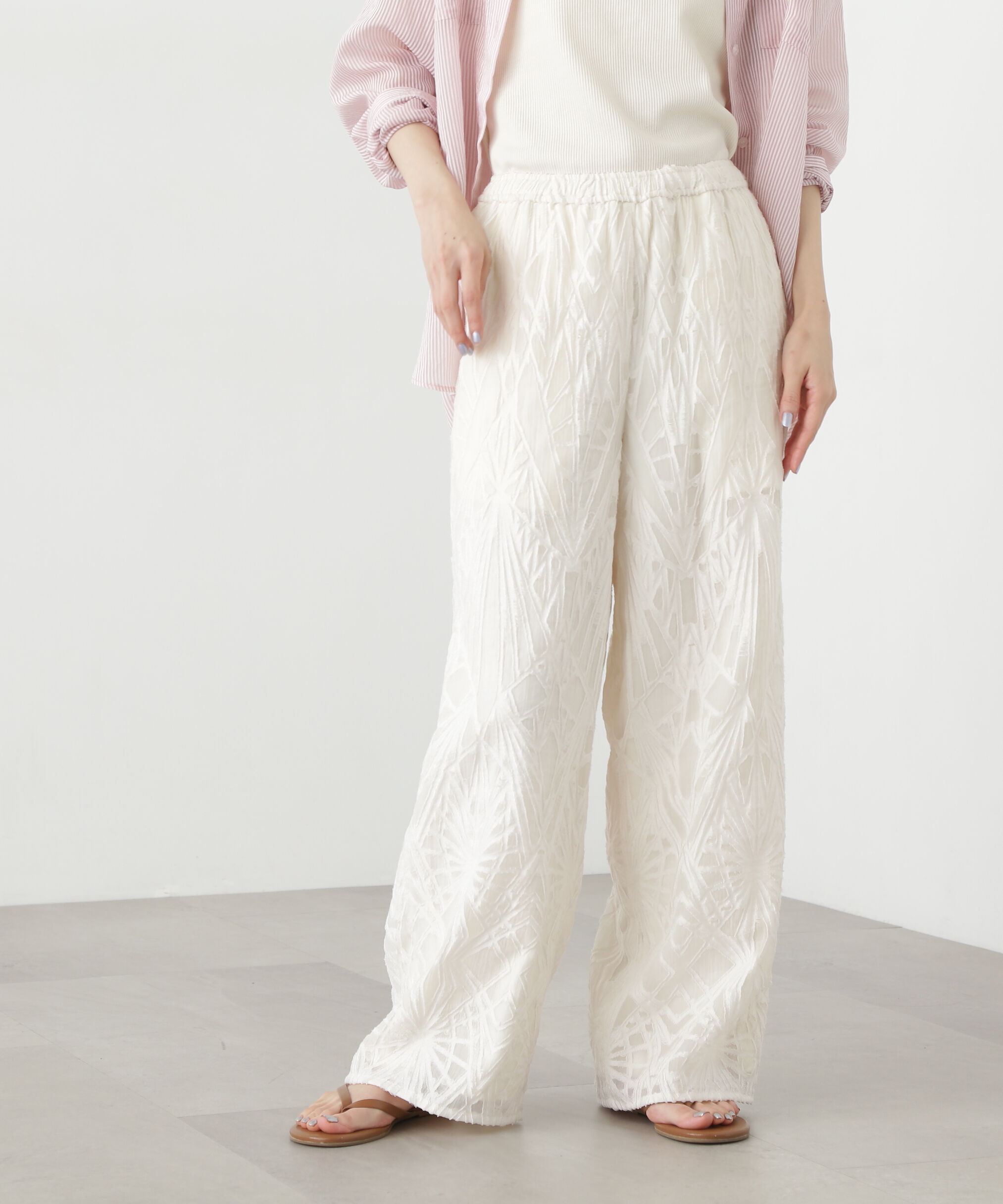  「カットジャガードイージーパンツ」|その他|オフ1