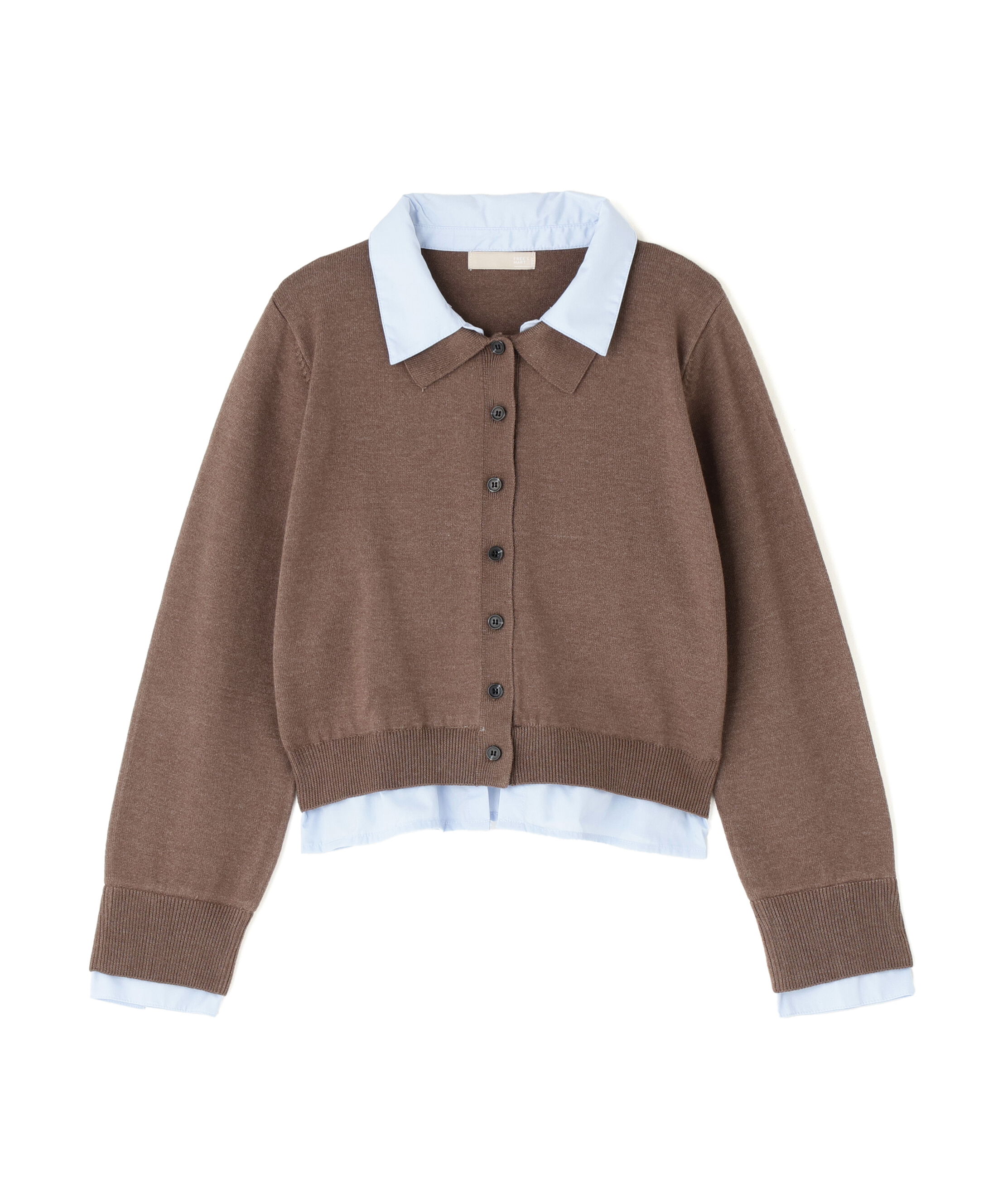  「シャツフェイクレイヤードポロカーディガン」|ニット・セーター|