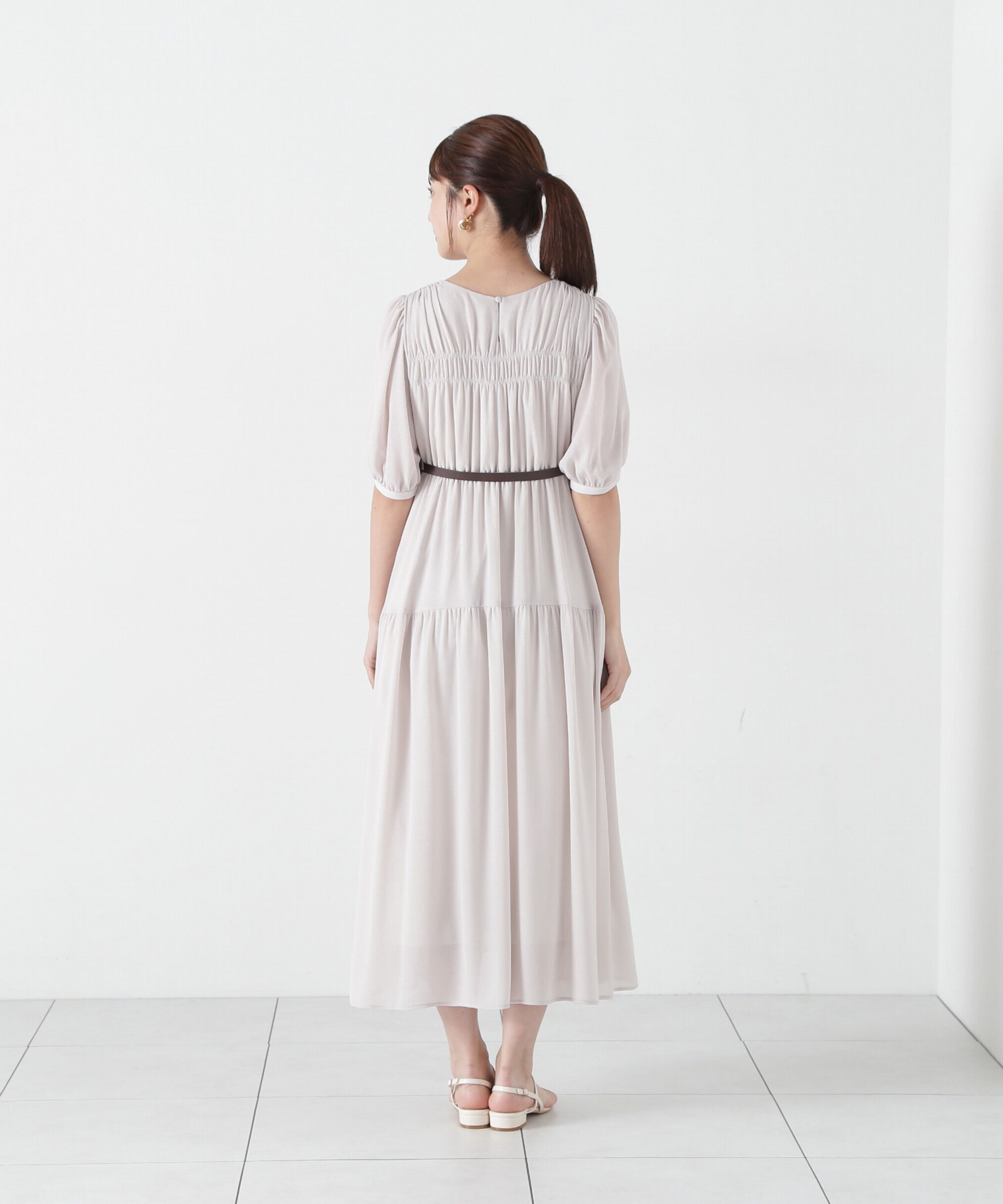 PROPORTION BODY DRESSING「ベルト付きギャザーワンピース」|ワンピース|