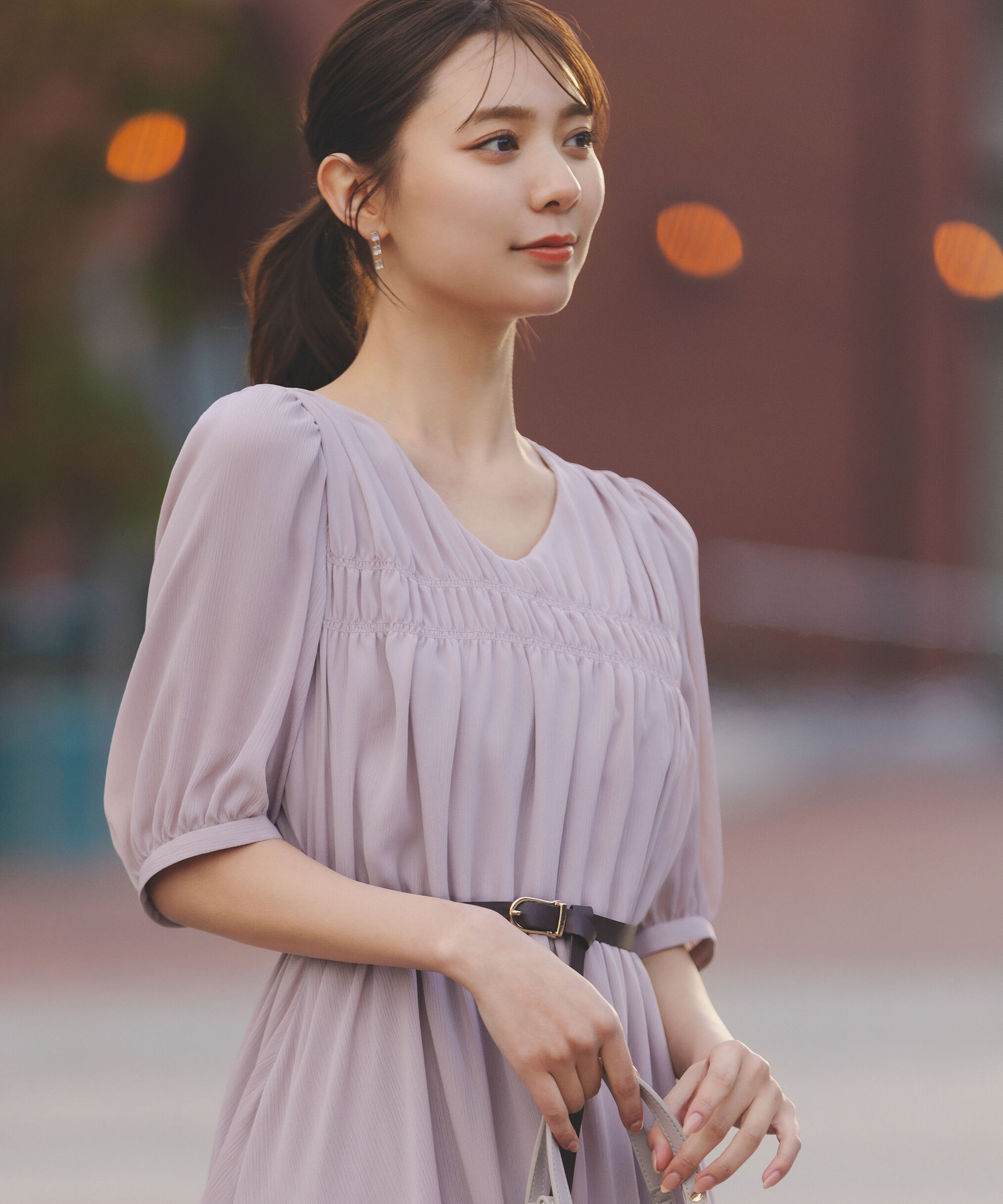 PROPORTION BODY DRESSING「ベルト付きギャザーワンピース」|ワンピース|