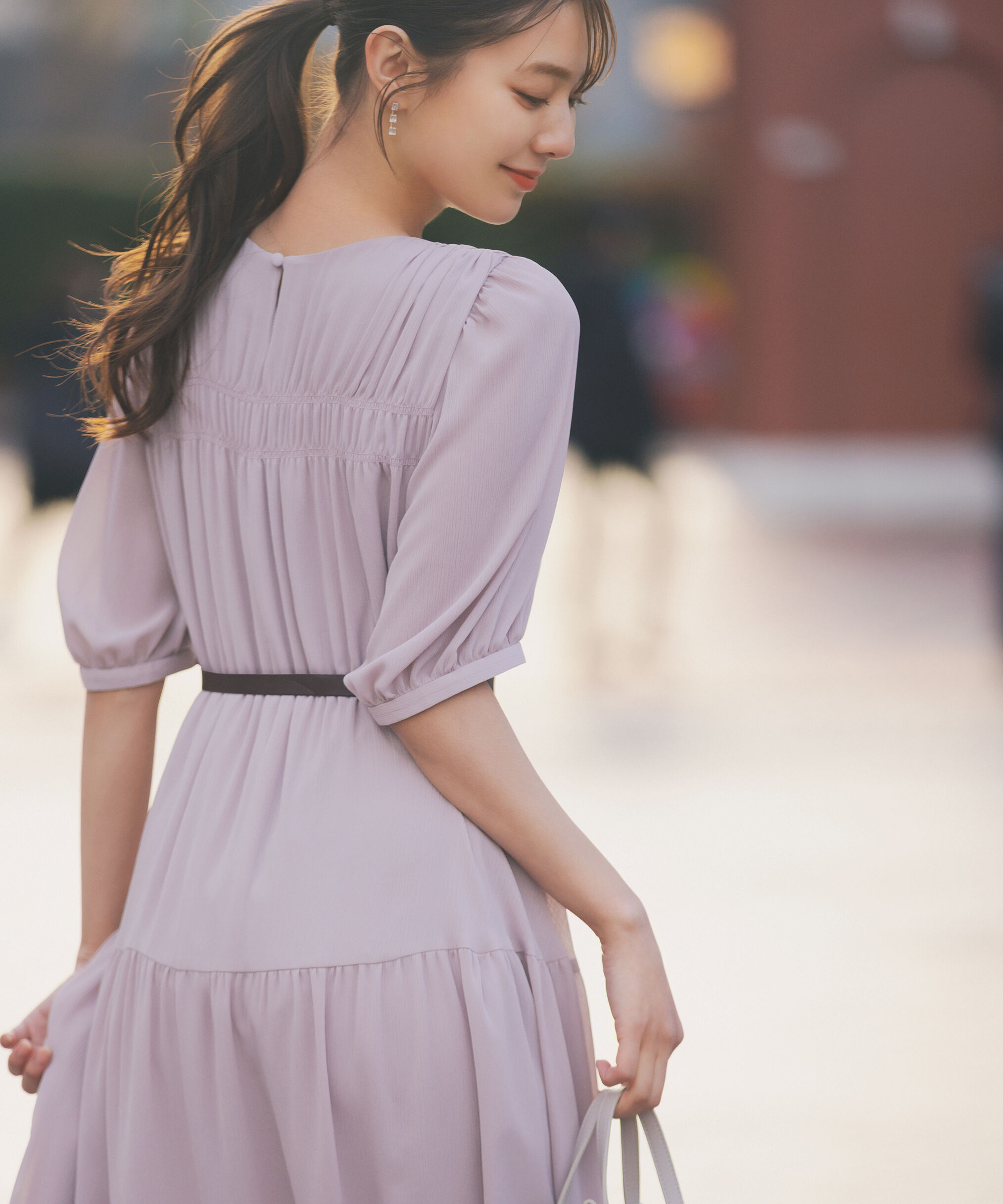 PROPORTION BODY DRESSING「ベルト付きギャザーワンピース」|ワンピース|