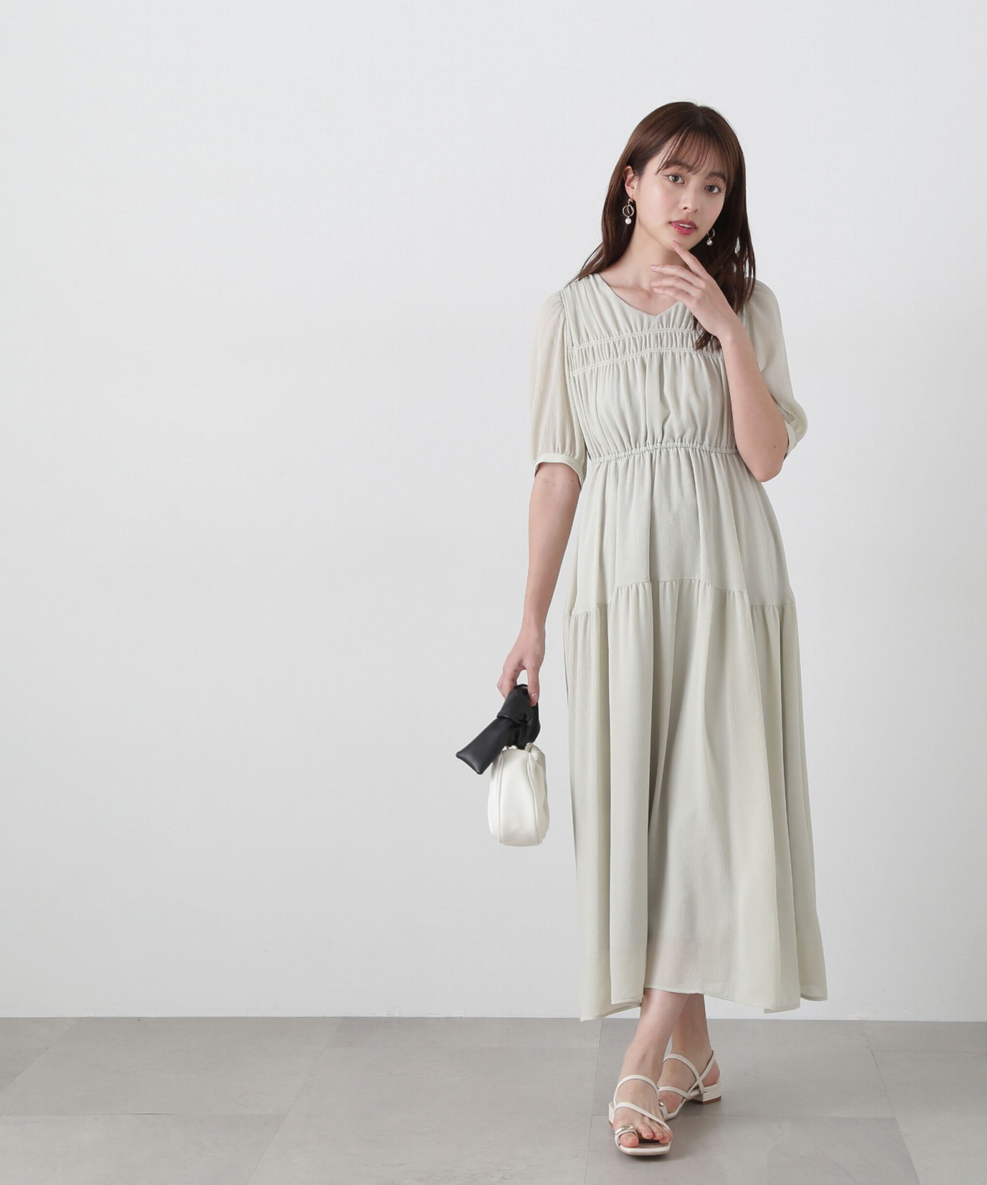 PROPORTION BODY DRESSING「ベルト付きギャザーワンピース」|ワンピース|