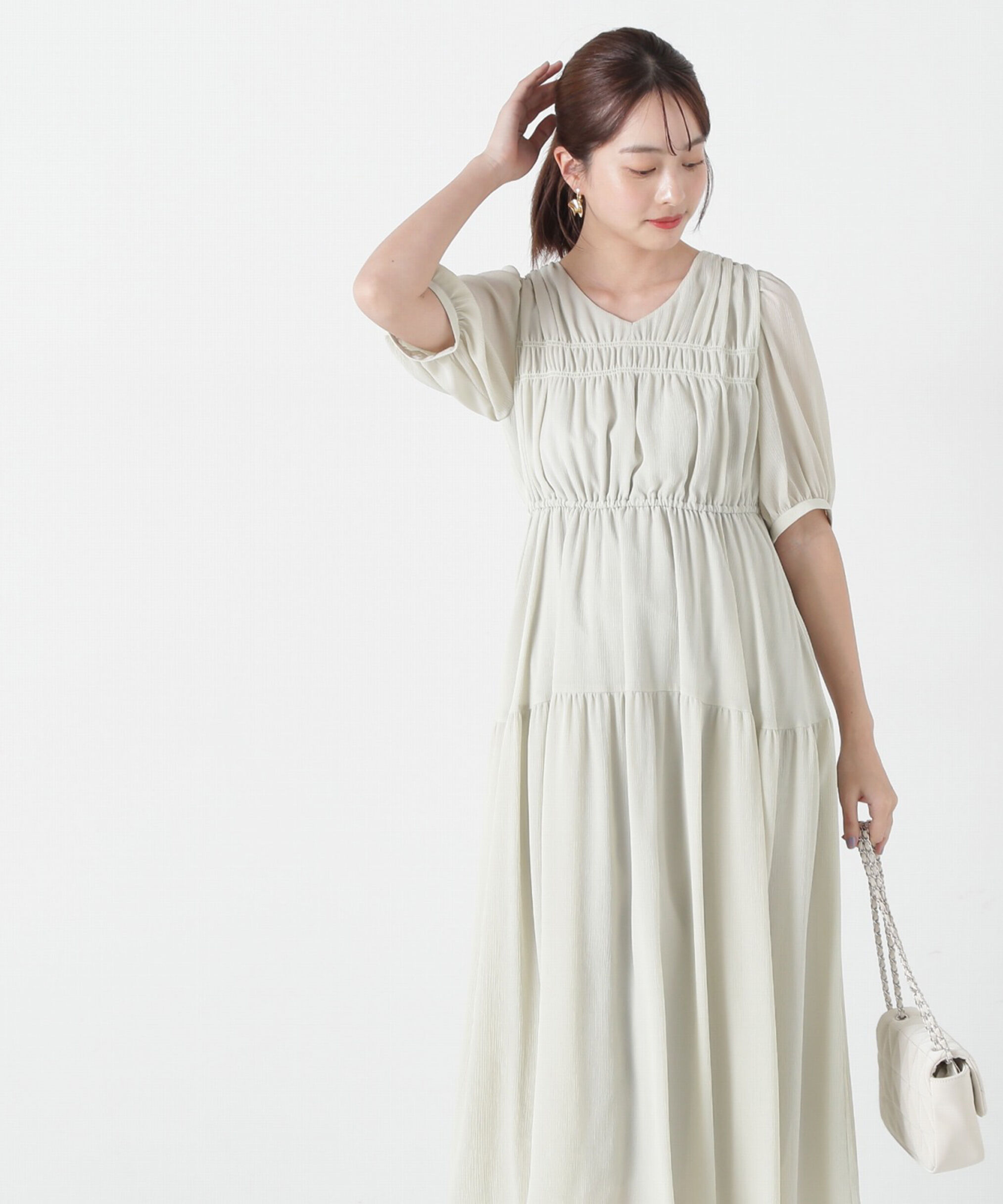 PROPORTION BODY DRESSING「ベルト付きギャザーワンピース」|ワンピース|