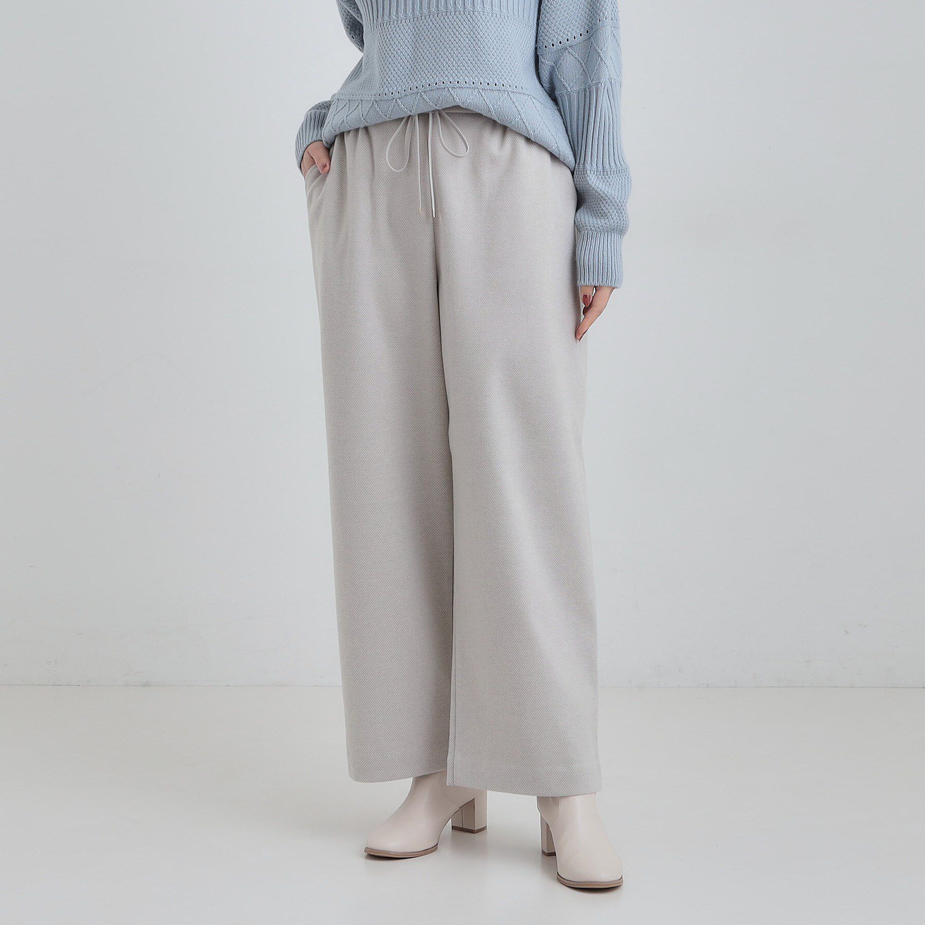 SHOO･LA･RUE「【洗濯機可/S-LL/あったか】ラフ過ぎない 大人のイージーワイドパンツ」|その他|