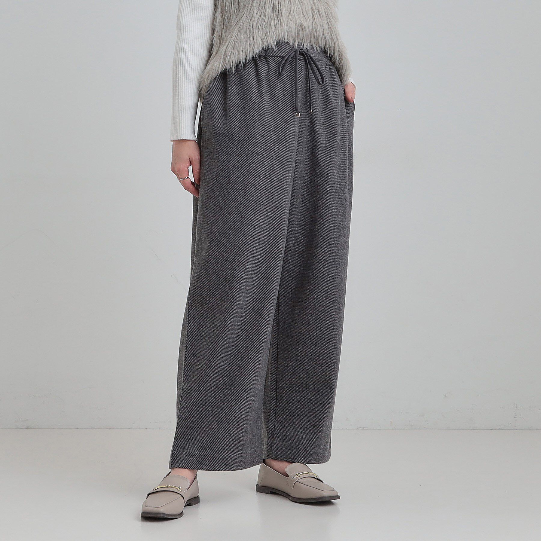 SHOO･LA･RUE「【洗濯機可/S-LL/あったか】ラフ過ぎない 大人のイージーワイドパンツ」|その他|