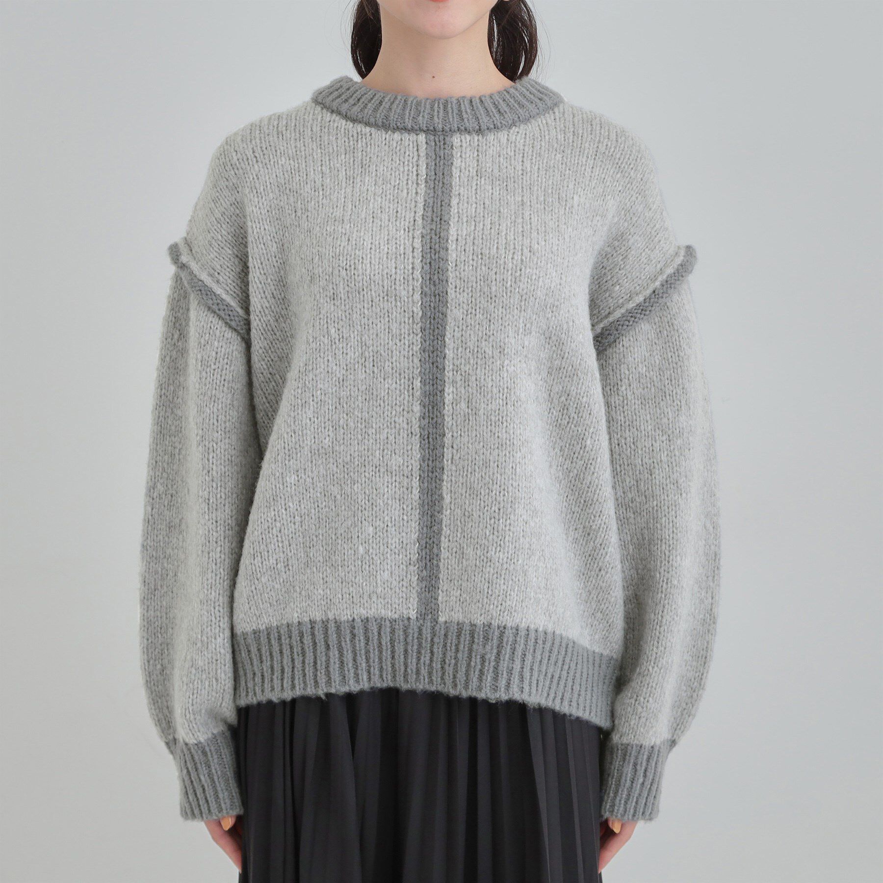 SHOO･LA･RUE「【S-LL】配色デザインがポイント ざっくり編みゆるニット」|ニット・セーター|