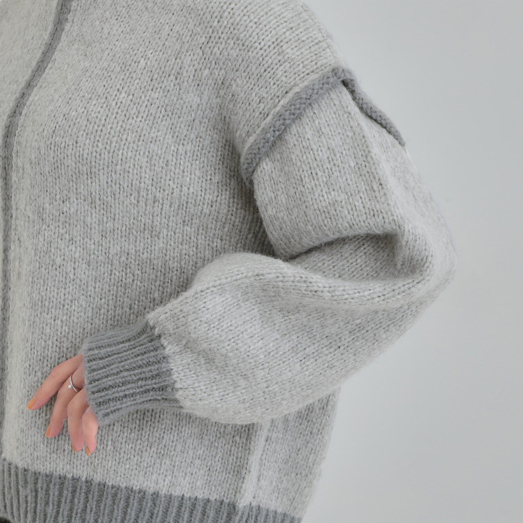 SHOO･LA･RUE「【S-LL】配色デザインがポイント ざっくり編みゆるニット」|ニット・セーター|