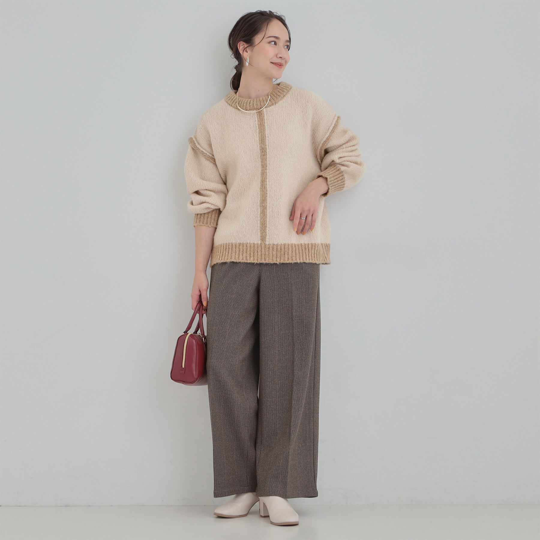 SHOO･LA･RUE「【S-LL】配色デザインがポイント ざっくり編みゆるニット」|ニット・セーター|