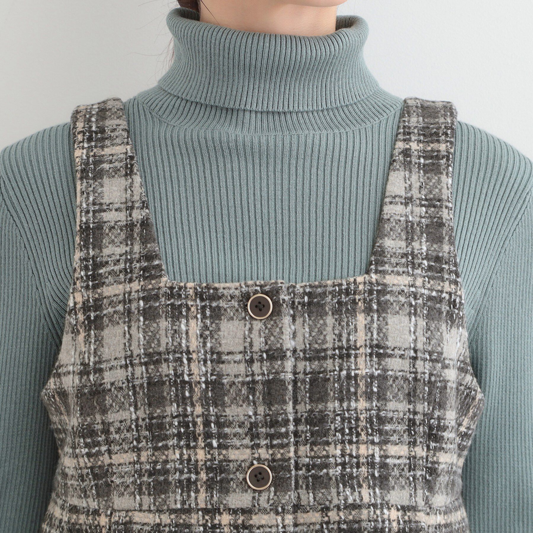 SHOO･LA･RUE「【2点セット/S-LL】着るだけで決まる クラシカルなツイード調 チェック柄セットアップ」|スーツ|