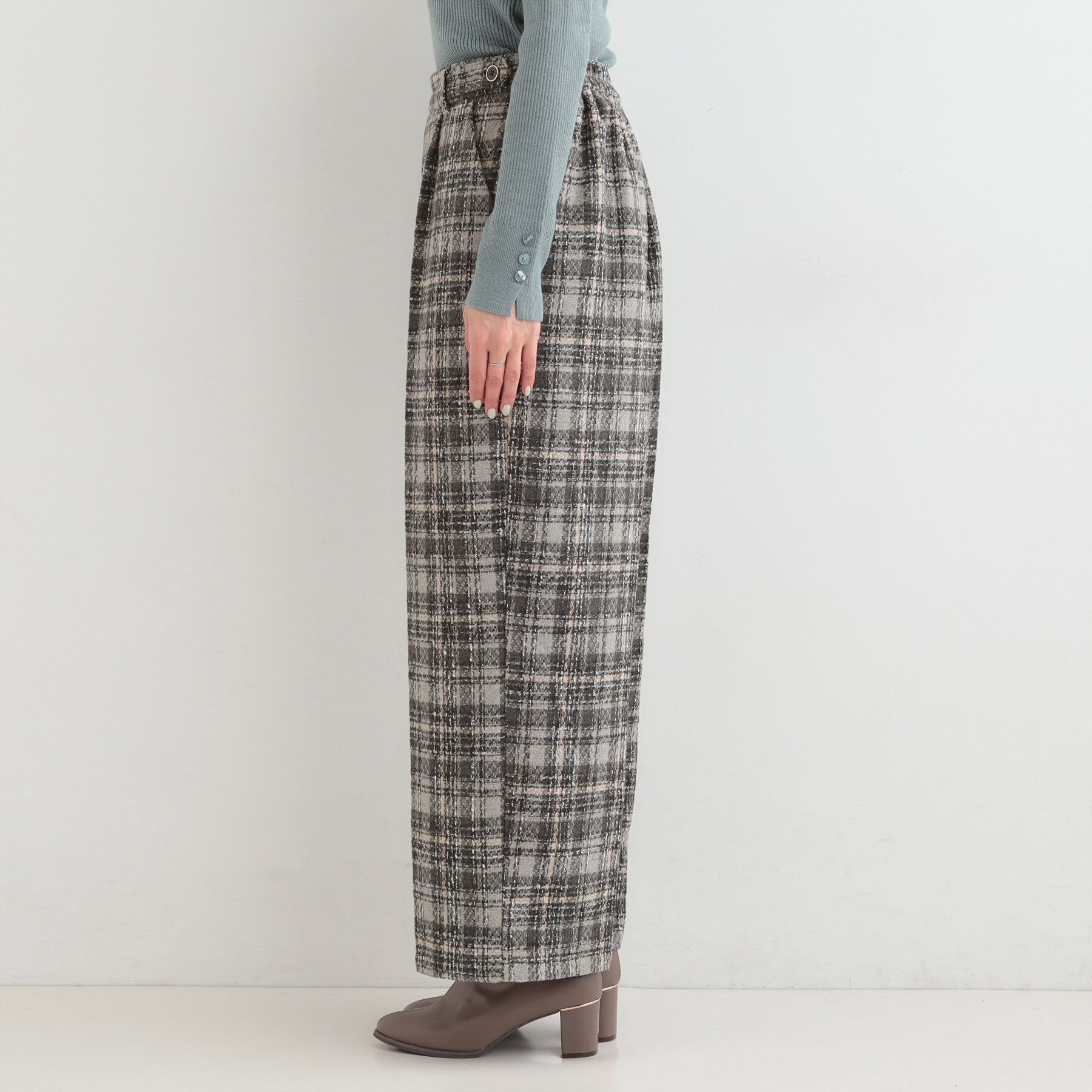 SHOO･LA･RUE「【2点セット/S-LL】着るだけで決まる クラシカルなツイード調 チェック柄セットアップ」|スーツ|