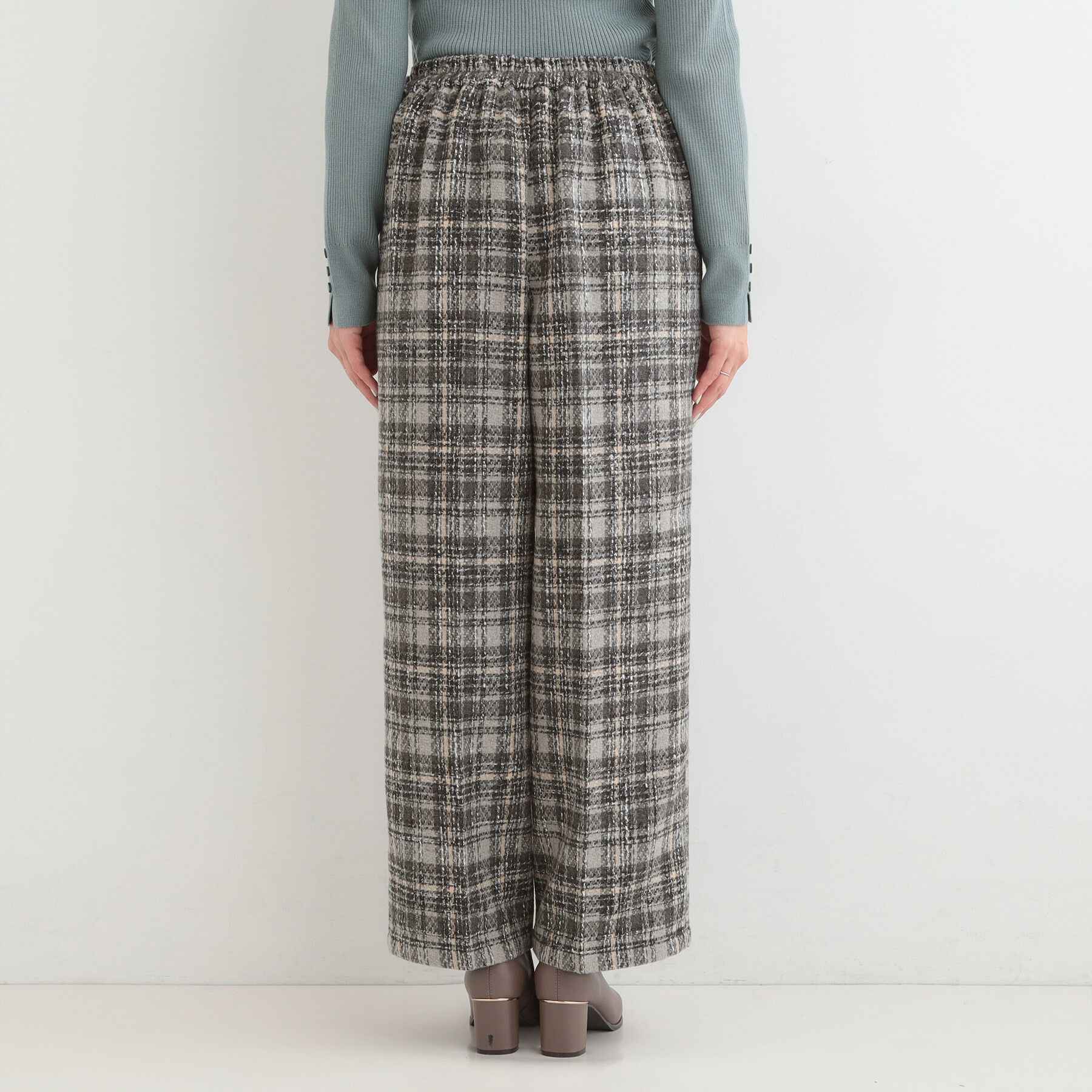 SHOO･LA･RUE「【2点セット/S-LL】着るだけで決まる クラシカルなツイード調 チェック柄セットアップ」|スーツ|