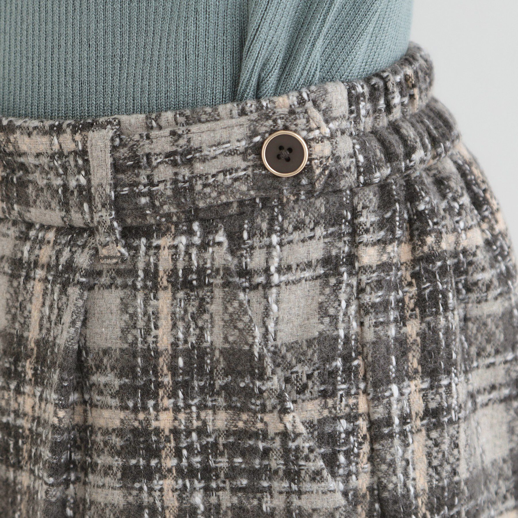 SHOO･LA･RUE「【2点セット/S-LL】着るだけで決まる クラシカルなツイード調 チェック柄セットアップ」|スーツ|