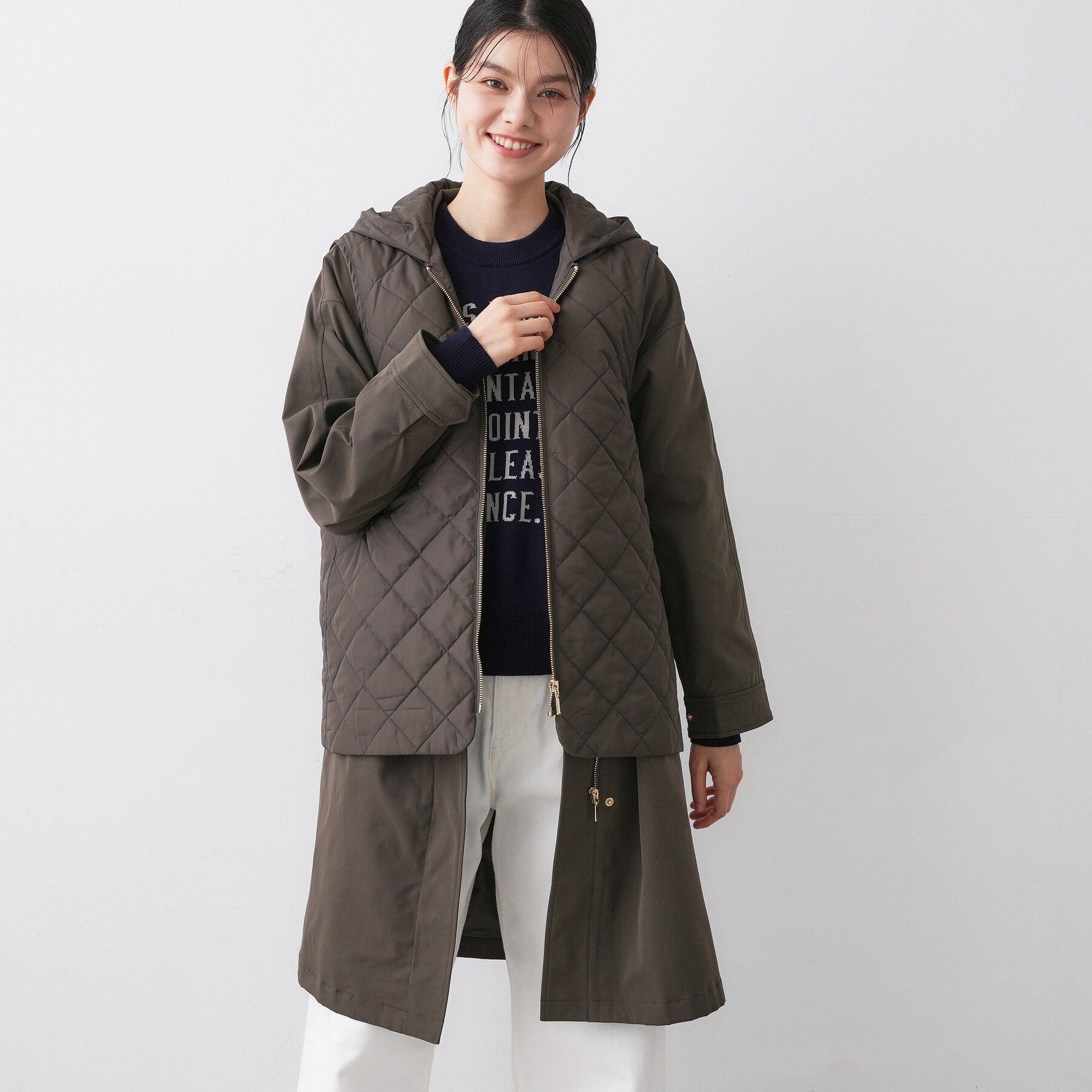 Dessin「【4WAY/洗える】ベスト付き中綿キルトコート」|その他|