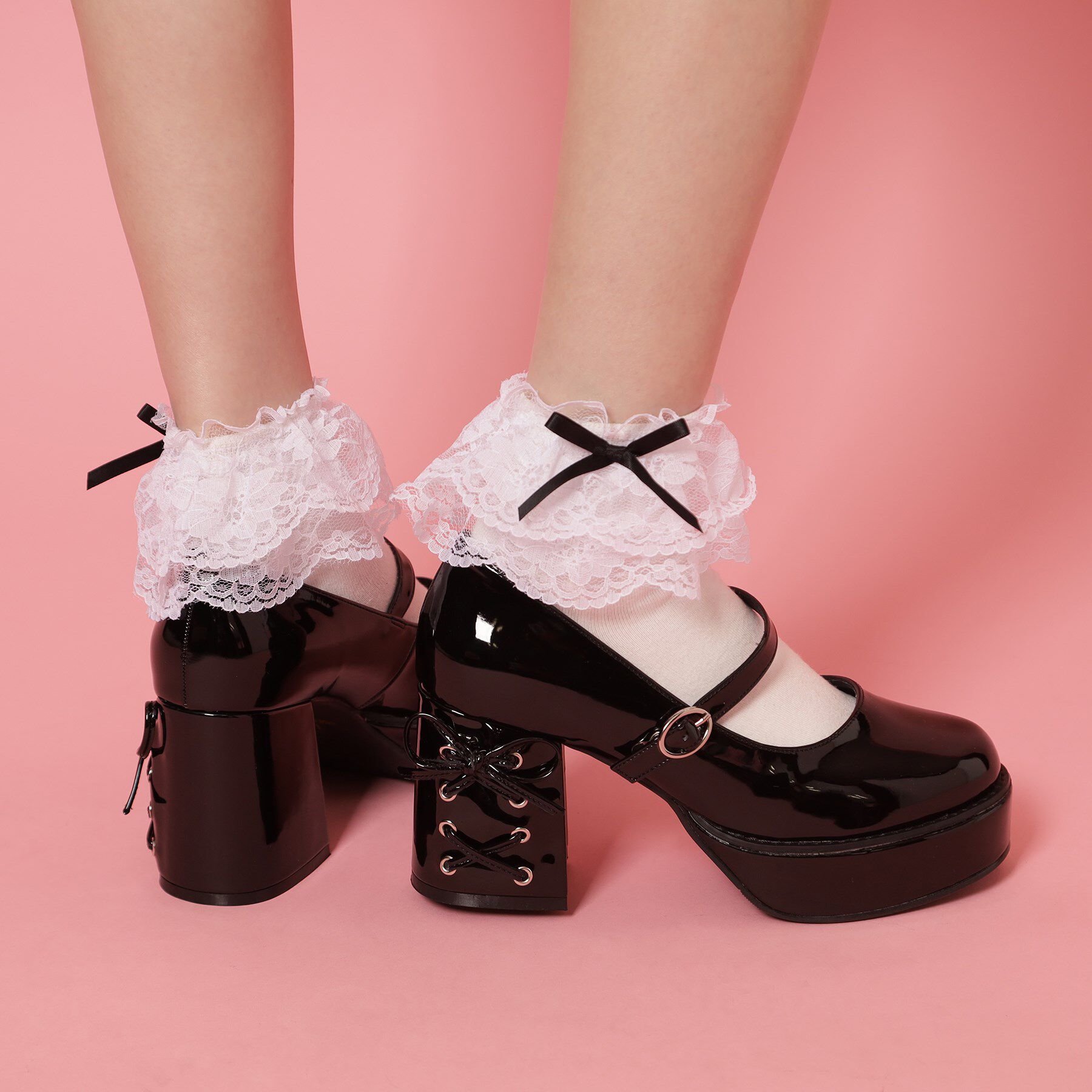 csT&P「厚底ヒールレースアップパンプス」|パンプス|