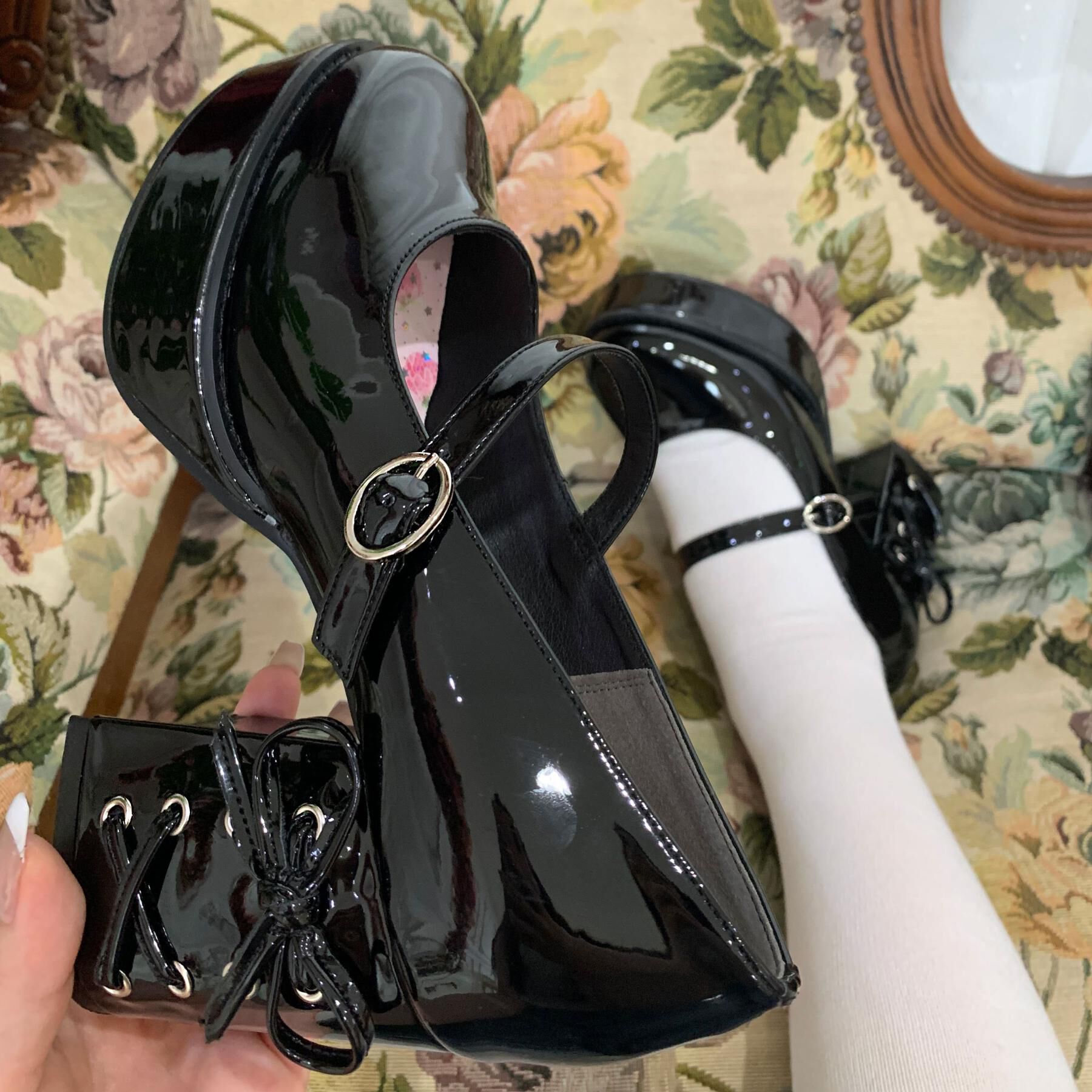 csT&P「厚底ヒールレースアップパンプス」|パンプス|