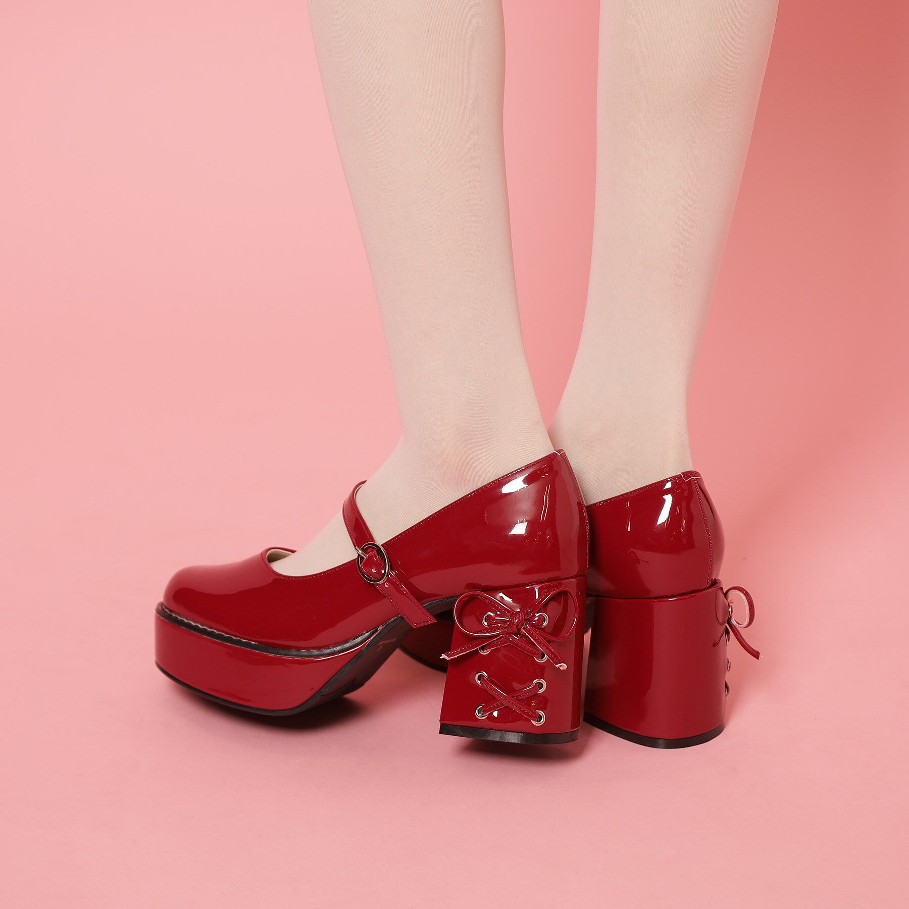 csT&P「厚底ヒールレースアップパンプス」|パンプス|