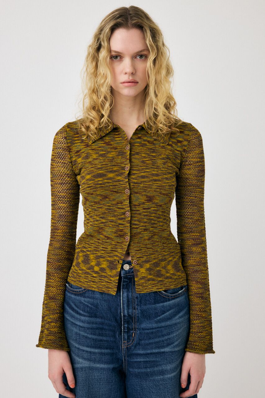 MOUSSY「MULTI BORDER ニットシャツ」|シャツ・ブラウス|