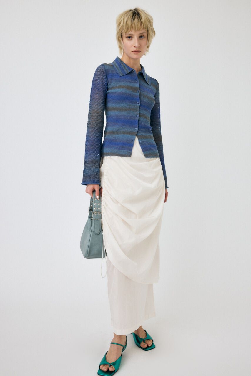 MOUSSY「MULTI BORDER ニットシャツ」|シャツ・ブラウス|BLU