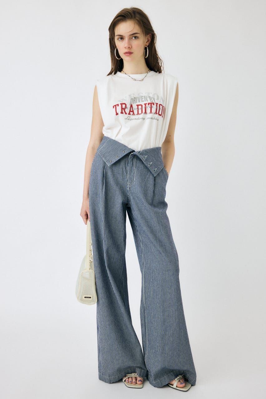 MOUSSY「OVERLAPPING LOGOS ノースリーブ TEE」|タンクトップ|