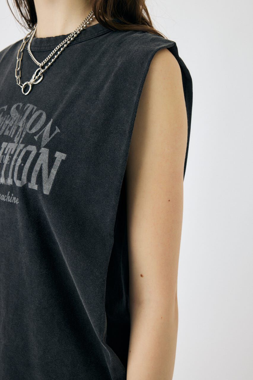 MOUSSY「OVERLAPPING LOGOS ノースリーブ TEE」|タンクトップ|