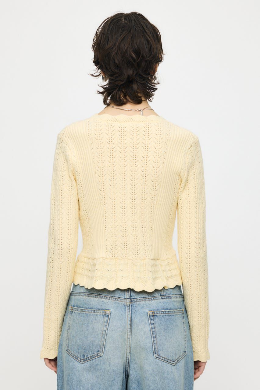 MOUSSY「LACE UP RIBBON カーディガン」|ニット・セーター|