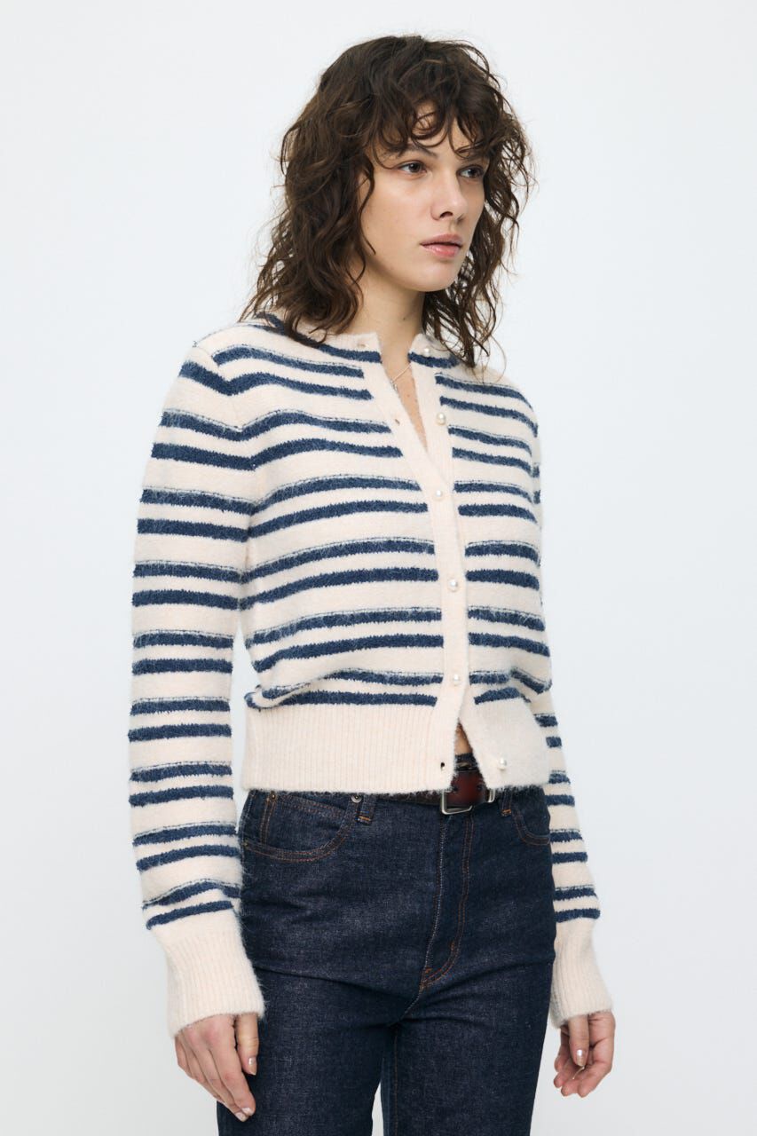 MOUSSY「SHADOW STRIPE KNIT カーディガン」|ニット・セーター|
