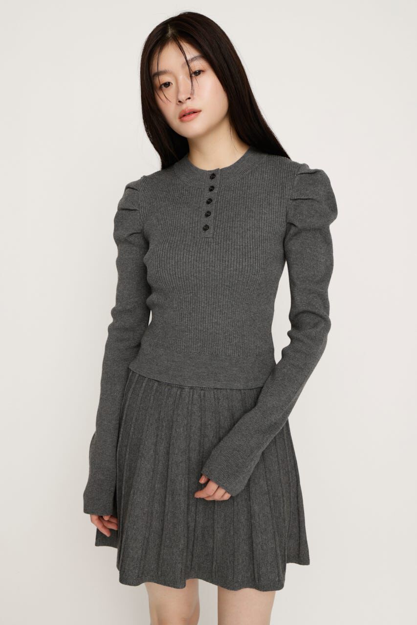 SLY「TUCK SLEEVE FLARE KNIT 2P」|ワンピース|