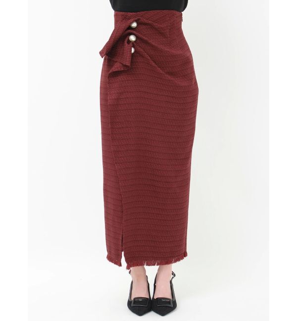 RESEXXY「パールボタンツイードラップスカート」|スカート|