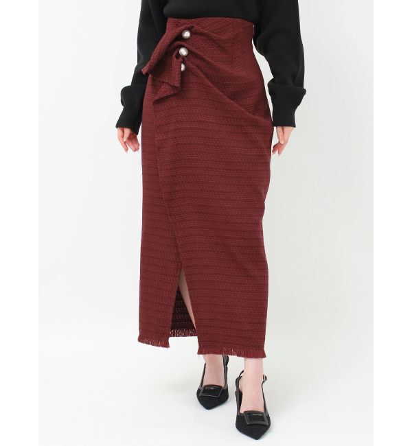 RESEXXY「パールボタンツイードラップスカート」|スカート|