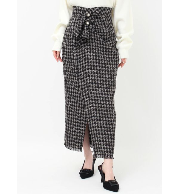 RESEXXY「パールボタンツイードラップスカート」|スカート|