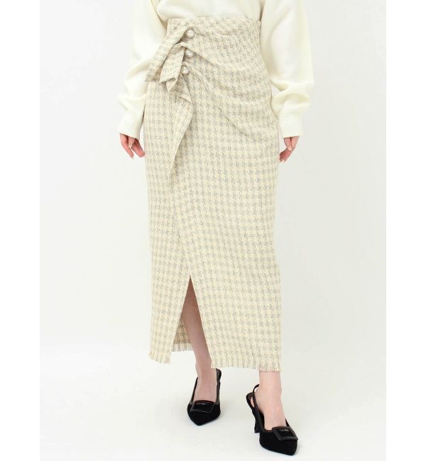 RESEXXY「パールボタンツイードラップスカート」|スカート|