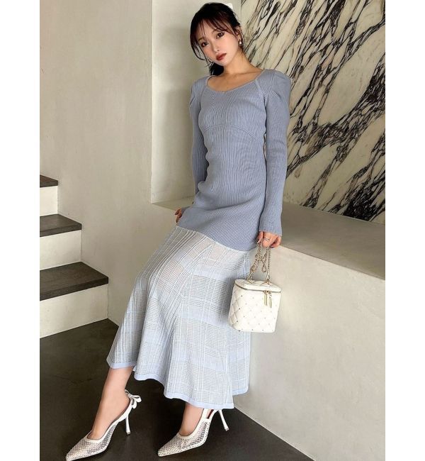 RESEXXY「シアーチェックニットワンピース」|ワンピース|