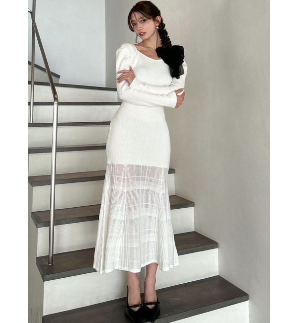 RESEXXY「シアーチェックニットワンピース」|ワンピース|