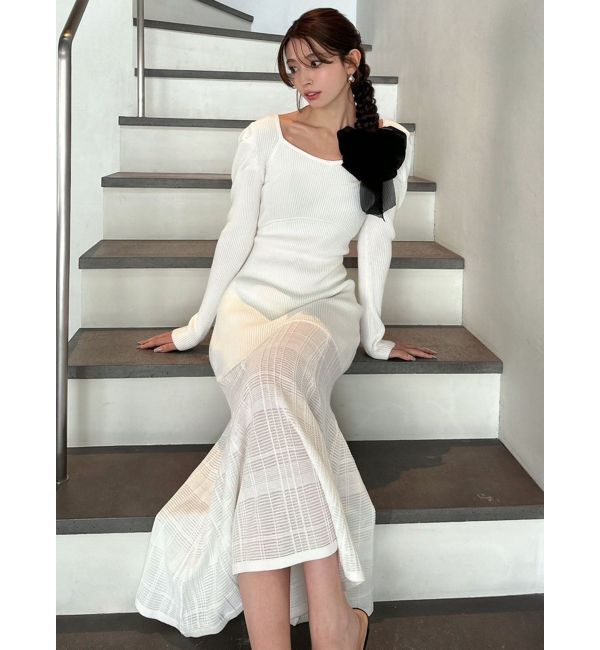 RESEXXY「シアーチェックニットワンピース」|ワンピース|