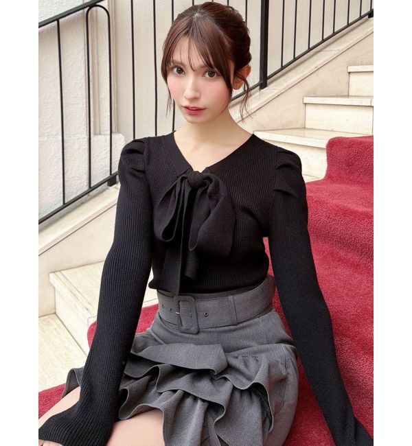 RESEXXY「ボウタイニットトップス」|ニット・セーター|