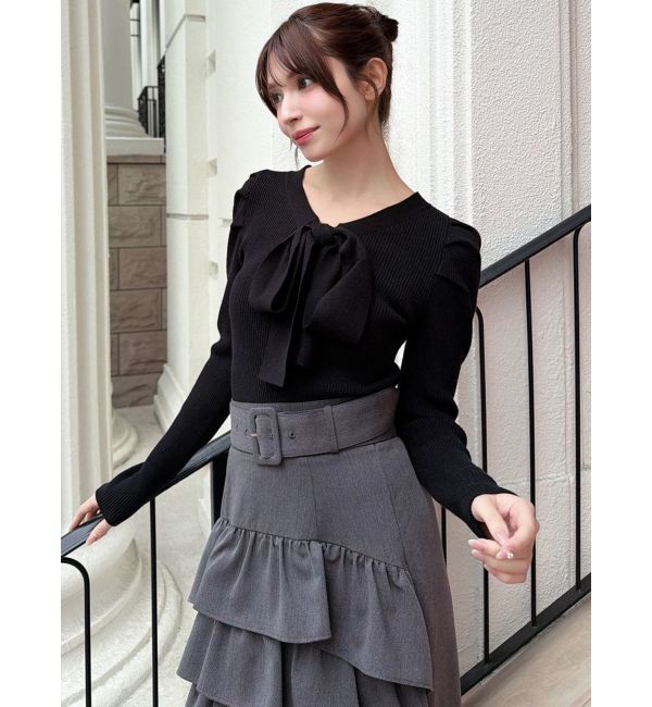 RESEXXY「ボウタイニットトップス」|ニット・セーター|