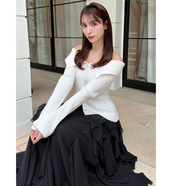 RESEXXY「ビッグカラーニットトップス」|ニット・セーター|