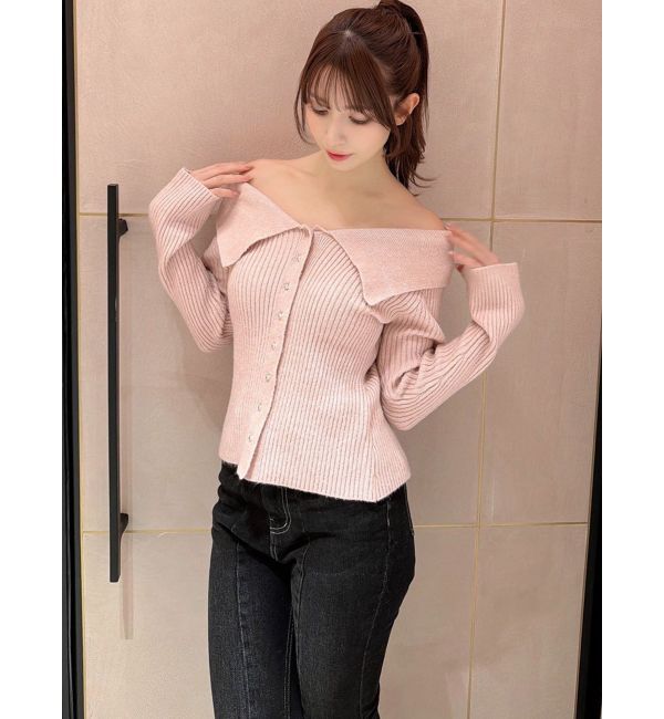 RESEXXY「ビッグカラーニットトップス」|ニット・セーター|