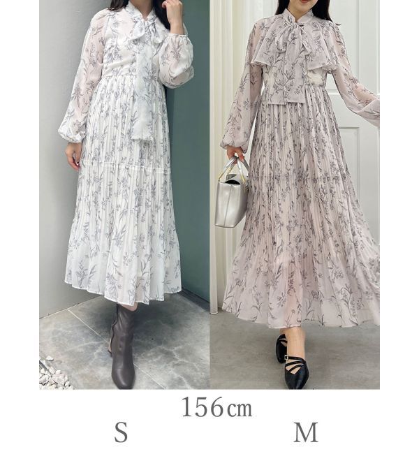 MERCURYDUO「花柄プリーツティアードワンピース」|ワンピース|