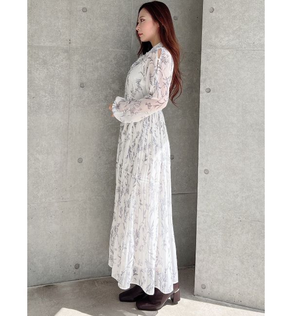 MERCURYDUO「花柄プリーツティアードワンピース」|ワンピース|
