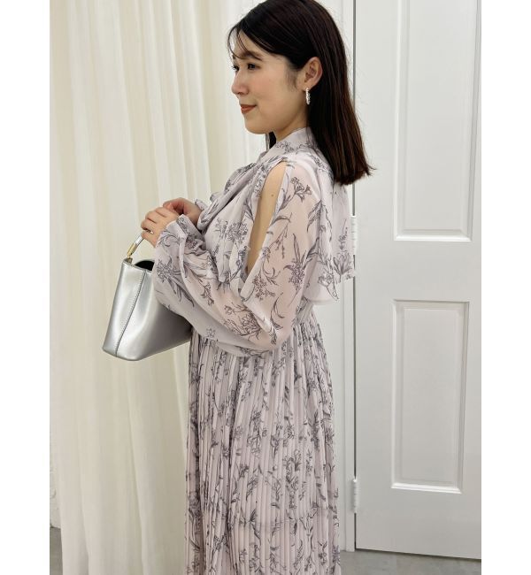 MERCURYDUO「花柄プリーツティアードワンピース」|ワンピース|