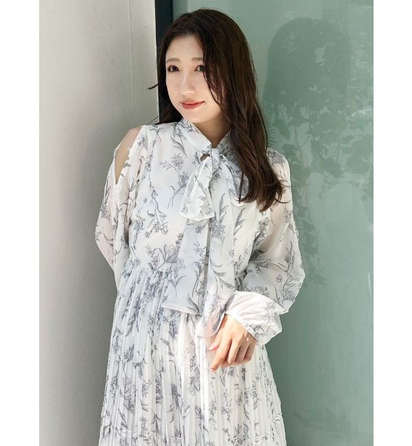 MERCURYDUO「花柄プリーツティアードワンピース」|ワンピース|