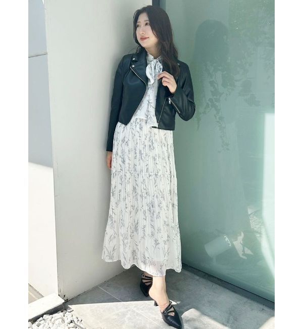 MERCURYDUO「花柄プリーツティアードワンピース」|ワンピース|