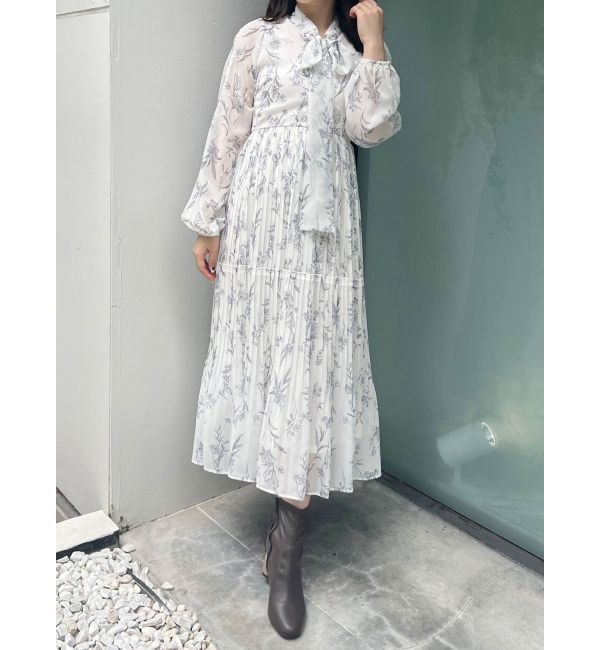 MERCURYDUO「花柄プリーツティアードワンピース」|ワンピース|