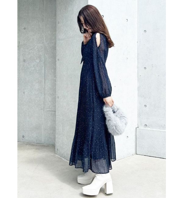 MERCURYDUO「花柄プリーツティアードワンピース」|ワンピース|