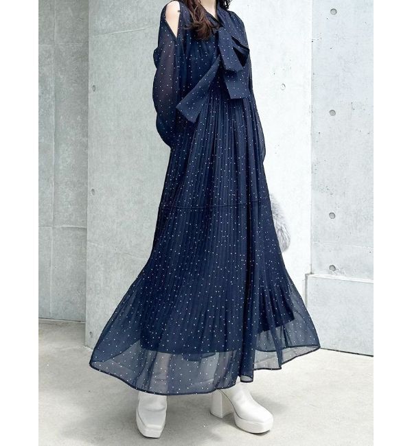 MERCURYDUO「花柄プリーツティアードワンピース」|ワンピース|