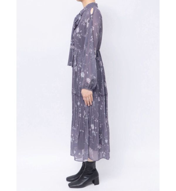 MERCURYDUO「花柄プリーツティアードワンピース」|ワンピース|