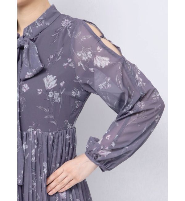 MERCURYDUO「花柄プリーツティアードワンピース」|ワンピース|