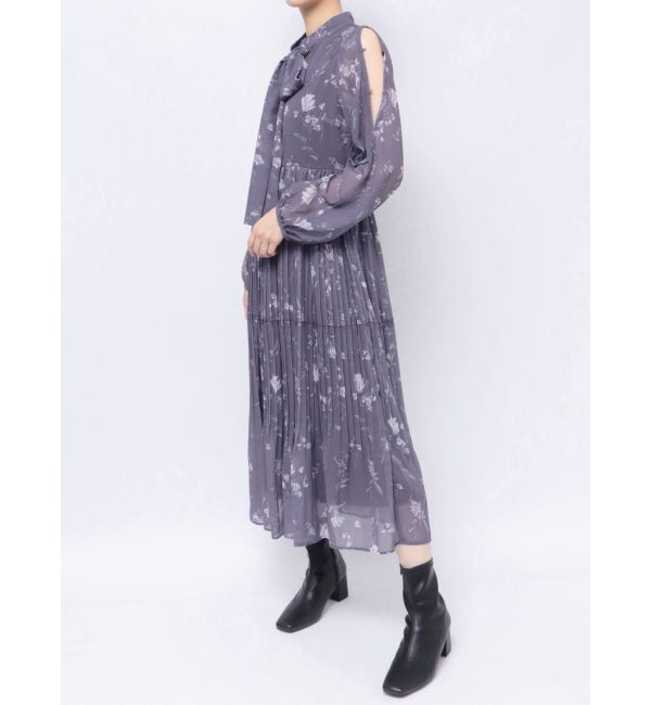 MERCURYDUO「花柄プリーツティアードワンピース」|ワンピース|