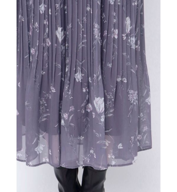 MERCURYDUO「花柄プリーツティアードワンピース」|ワンピース|